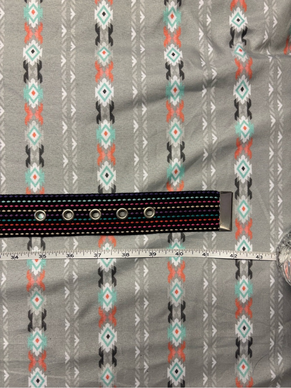 🌀Black Rainbow Stiched Belt - Picture 6 of 6